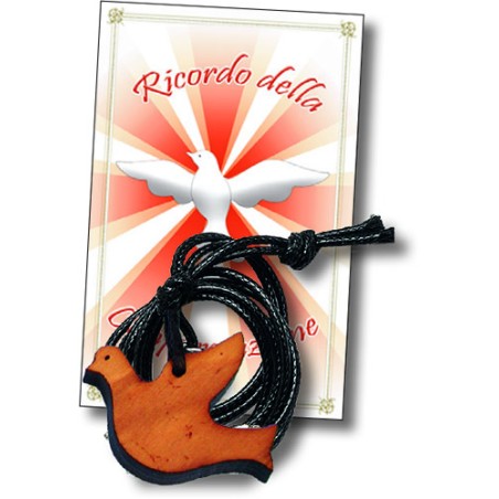 Colombina in ulivo cm. 3 con biglietto