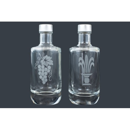 Coppia bottiglie cilindriche acqua e vino in cristallo cc. 125