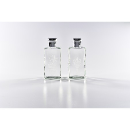 Coppia bottiglie cristallo per acqua e vino