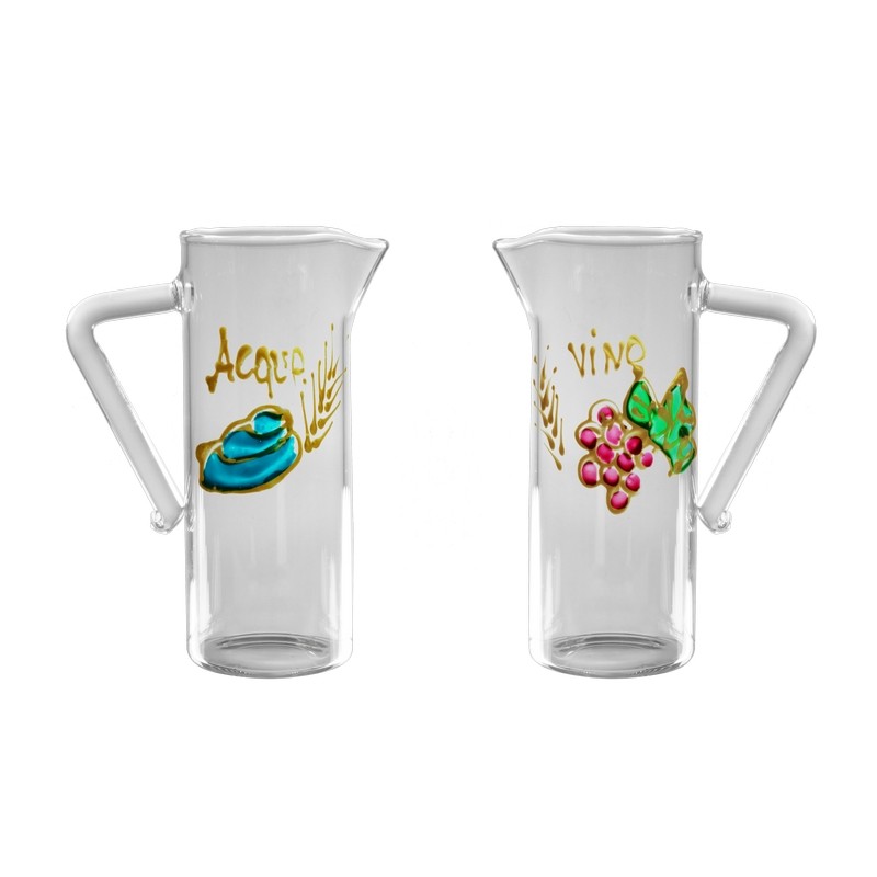 Coppia Brocchete ricambio vetro decoratoa mano  65 cc.