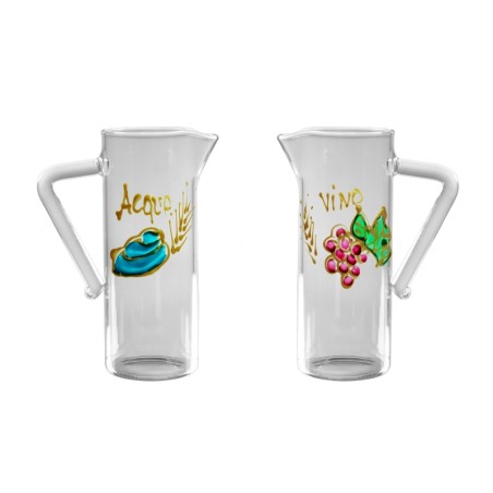 Coppia Brocchete ricambio vetro decoratoa mano  65 cc.