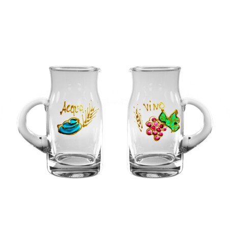 Coppia brocchette ricambio vetro decorato a mano 130 cc.