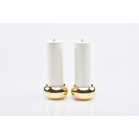 Coppia candelieri in ottone con finte candele Ø cm. 8 alt. 25