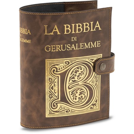 Copri Bibbia di Gerusalemme stampa oro a caldo cuoio rigenerato