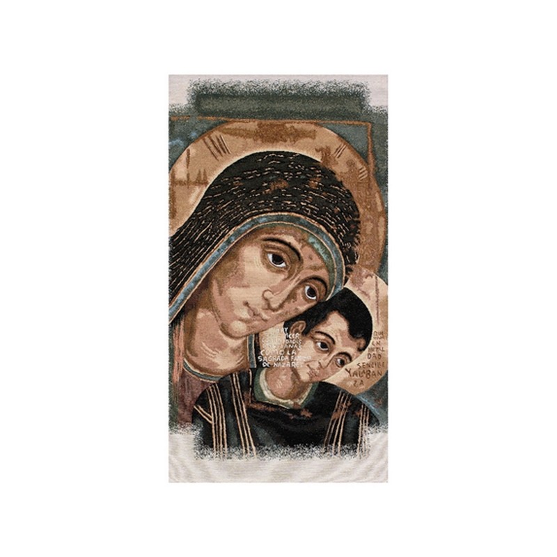 Copriambone ricamo a telaio Madonna di Kiko
