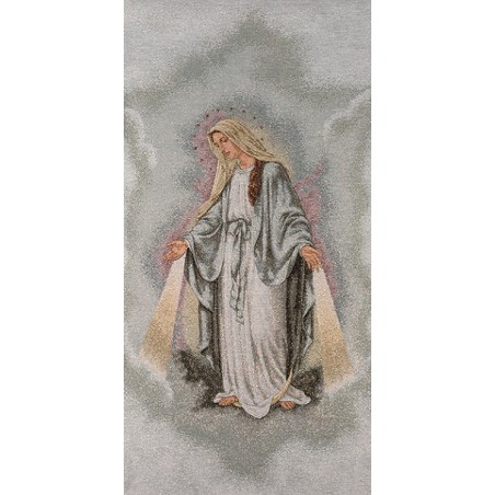 Copriambone ricamo a telaio Madonna Miracolosa