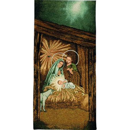 Copriambone ricamo a telaio Natività