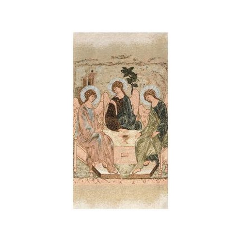 Copriambone ricamo a telaio Trinità di Rublev