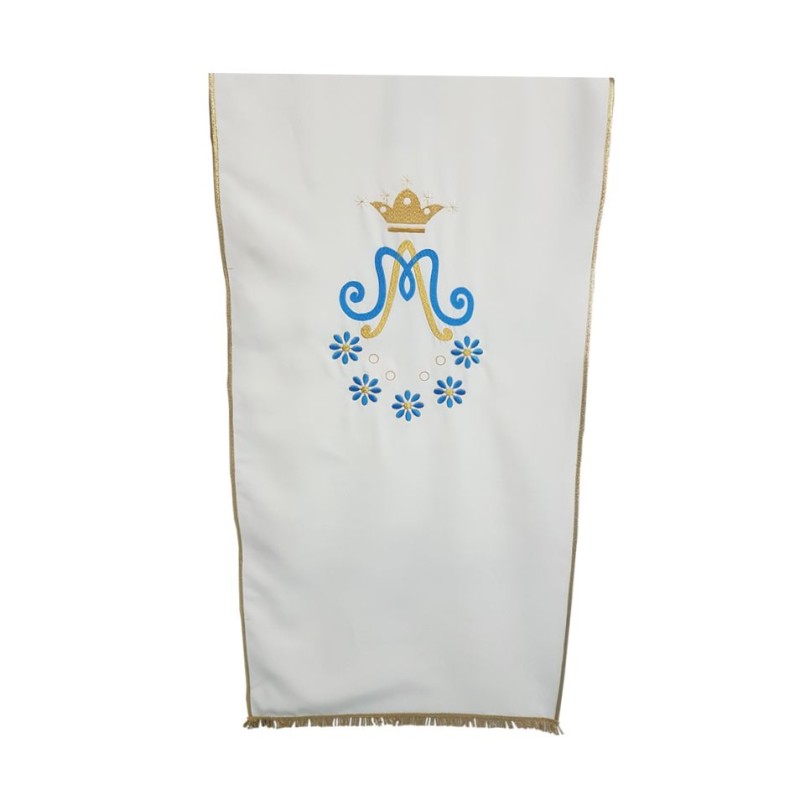 Coprileggio Mariano ricamo margherite in poliestere cm. 50x250