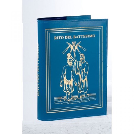Coprilibro in vero cuoio per il rito del Battesimo