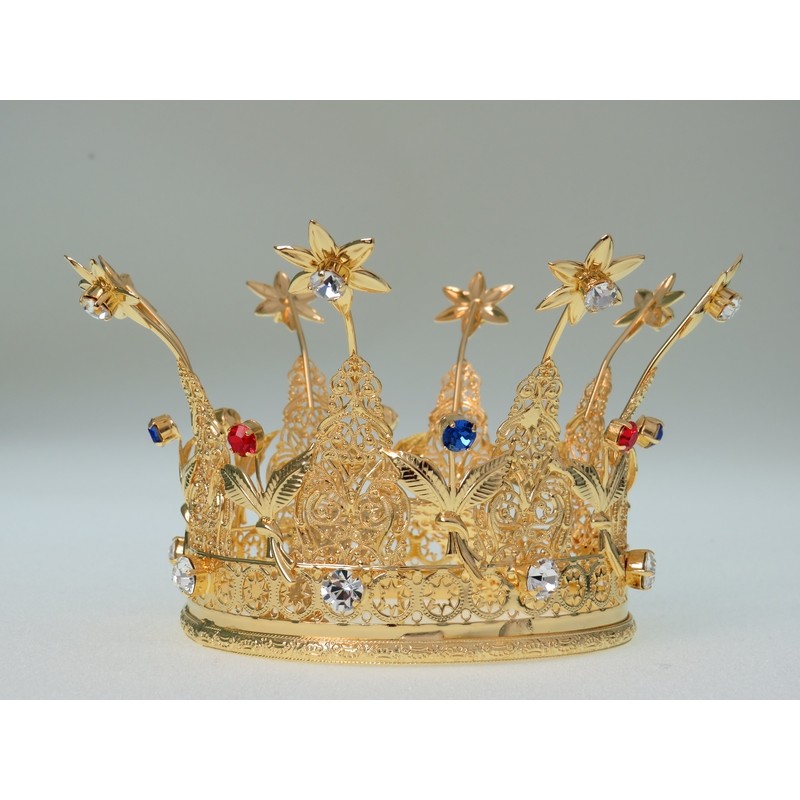 Corona Reale Ø 15 in ottone dorato 24k