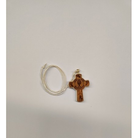 Croce comunione in legno con incisioni cm. 5