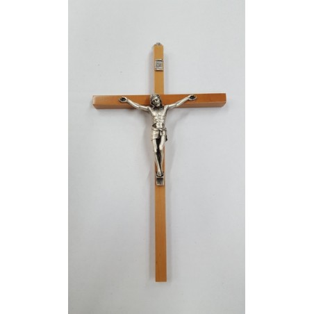Croce in faggio corpo metallo cm. 24