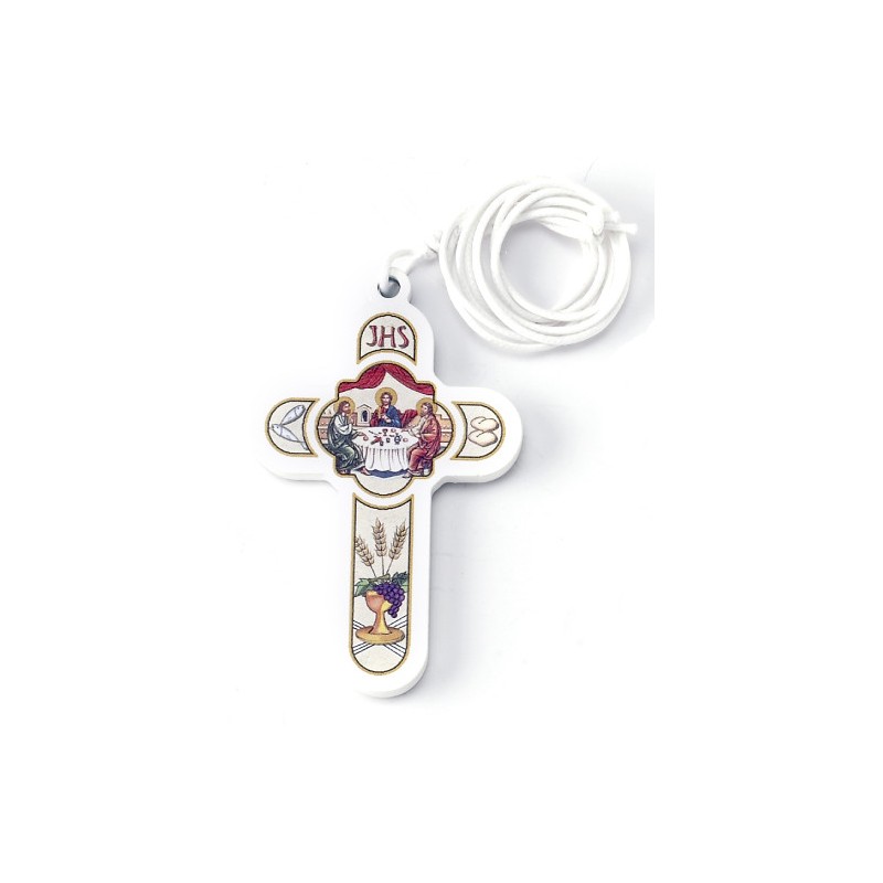 Croce in legno con cordoncino