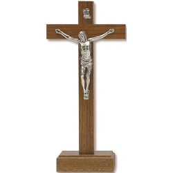 Croce in noce con base cm. 15