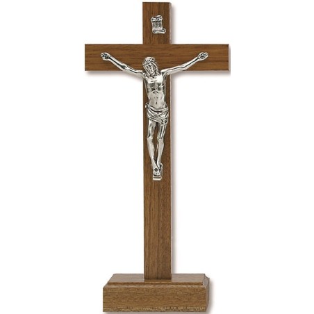 Croce in noce con base cm. 22