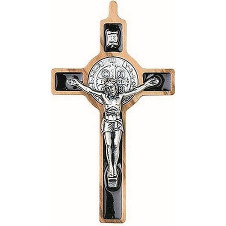 Croce S. Benedetto in ulivo con intarsio cm. 12