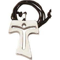 Croce tau in metallo argentato