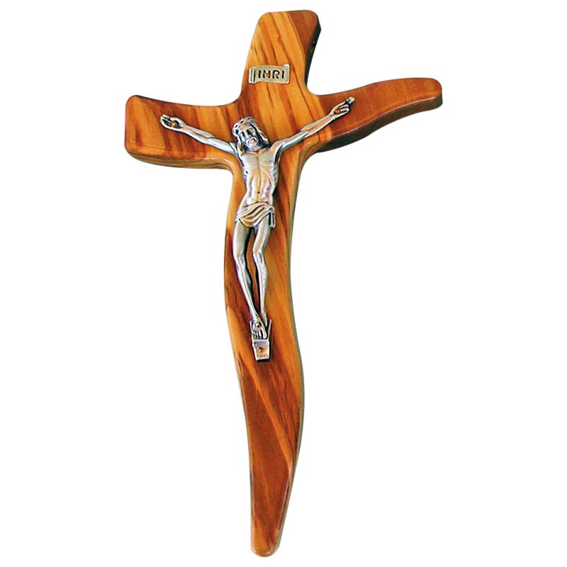 Croce ulivo cm. 25 corpo peltro