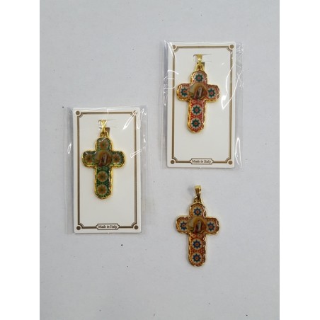 Crocefisso dorato Madonna di Lourdes