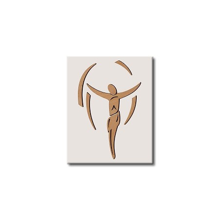 Crocefisso in rilievo su legno laccato 13x18,5