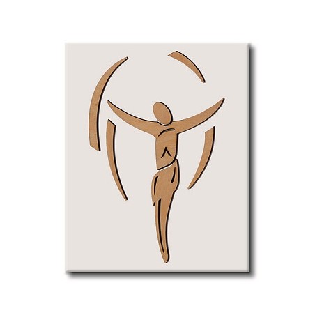 Crocefisso in rilievo su legno laccato 21x30