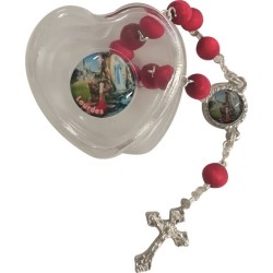 Decina profumata con cofanetto cuore Madonna di Lourdes