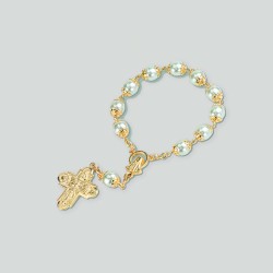 Decina rosario in vetro perlato accopigliato