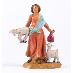 Donna con caprette cm 12