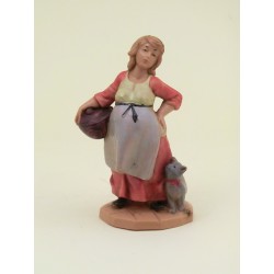 Donna incinta con gattino cm. 6,5