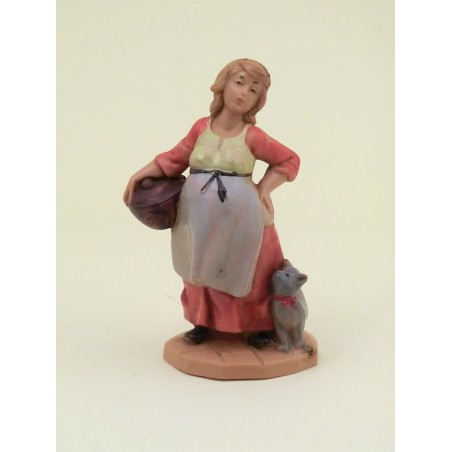 Donna incinta con gattino cm. 6,5