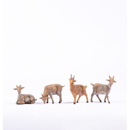 Famiglia caprette per presepio cm 19