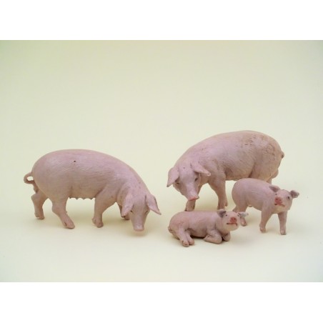 Famiglia maiali cm 12