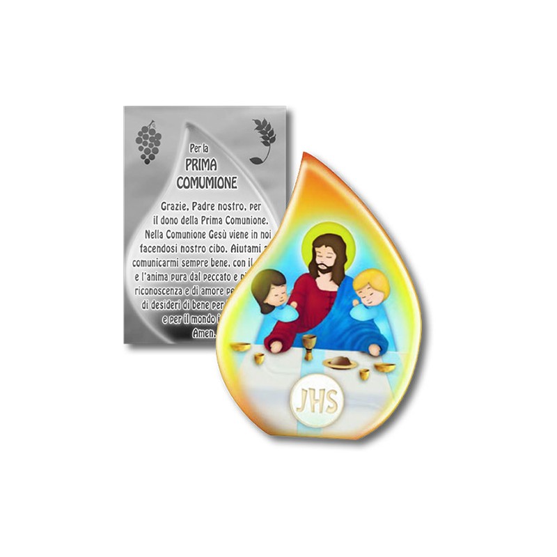 Fiammella Prima Comunione in legno e cartoncino