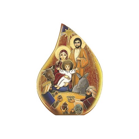 Fiammella Natività in legno e cartoncino