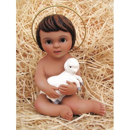 cm. 20 Bambino con pecora in gesso