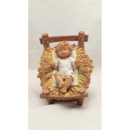 Gesù bambino in culla cm 30