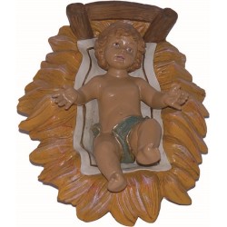 Gesù Bambino in culla in plastica cm. 45