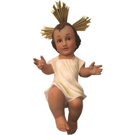 cm. 25 Bambino in gesso con veste