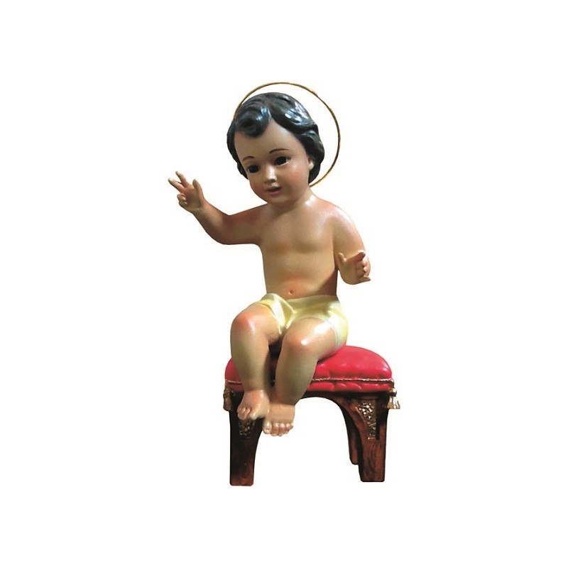 cm. 20 Bambino su trono in gesso