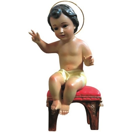 cm. 20 Bambino su trono in gesso