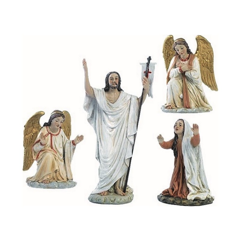 Gesù Risorto e angeli cm. 14 (4 pz)
