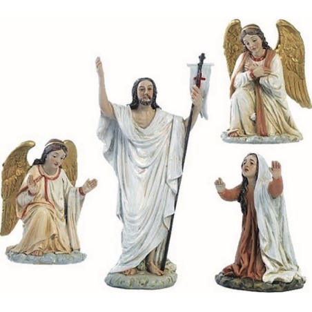 Gesù Risorto e angeli cm. 14 (4 pz)