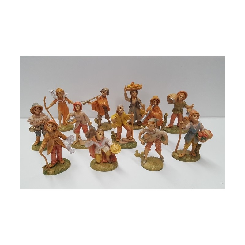Gruppo(12 pastori) in pvc cm. 8,2