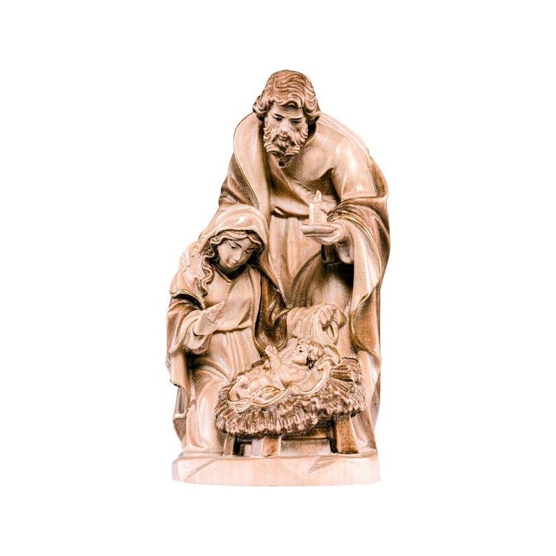 Gruppo natività Avvento mordente cm. 12 in legno