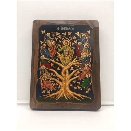 Icona greca serigrafata Albero della vita cm. 16x21