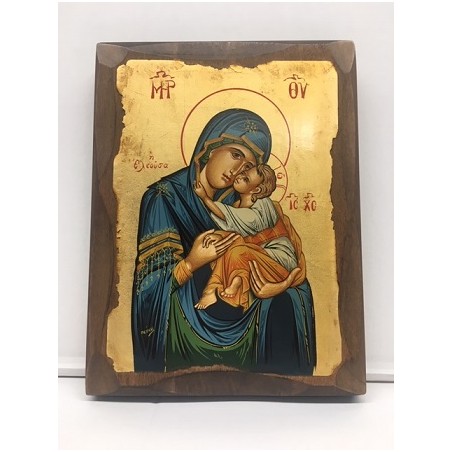 Icona greca serigrafata Madonna con Bambino cm. 16x21