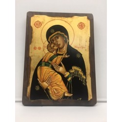 Icona greca serigrafata Madonna con Bambino cm. 21x28