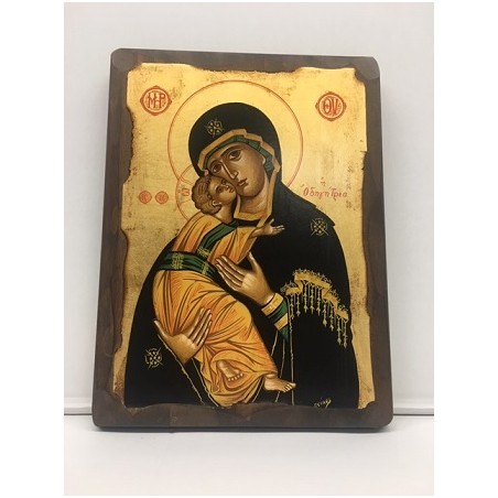 Icona greca serigrafata Madonna con Bambino cm. 21x28