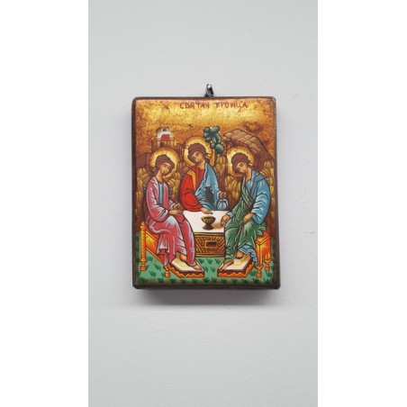 Icona rumena dipinta - Santissima Trinità - cm. 14x18